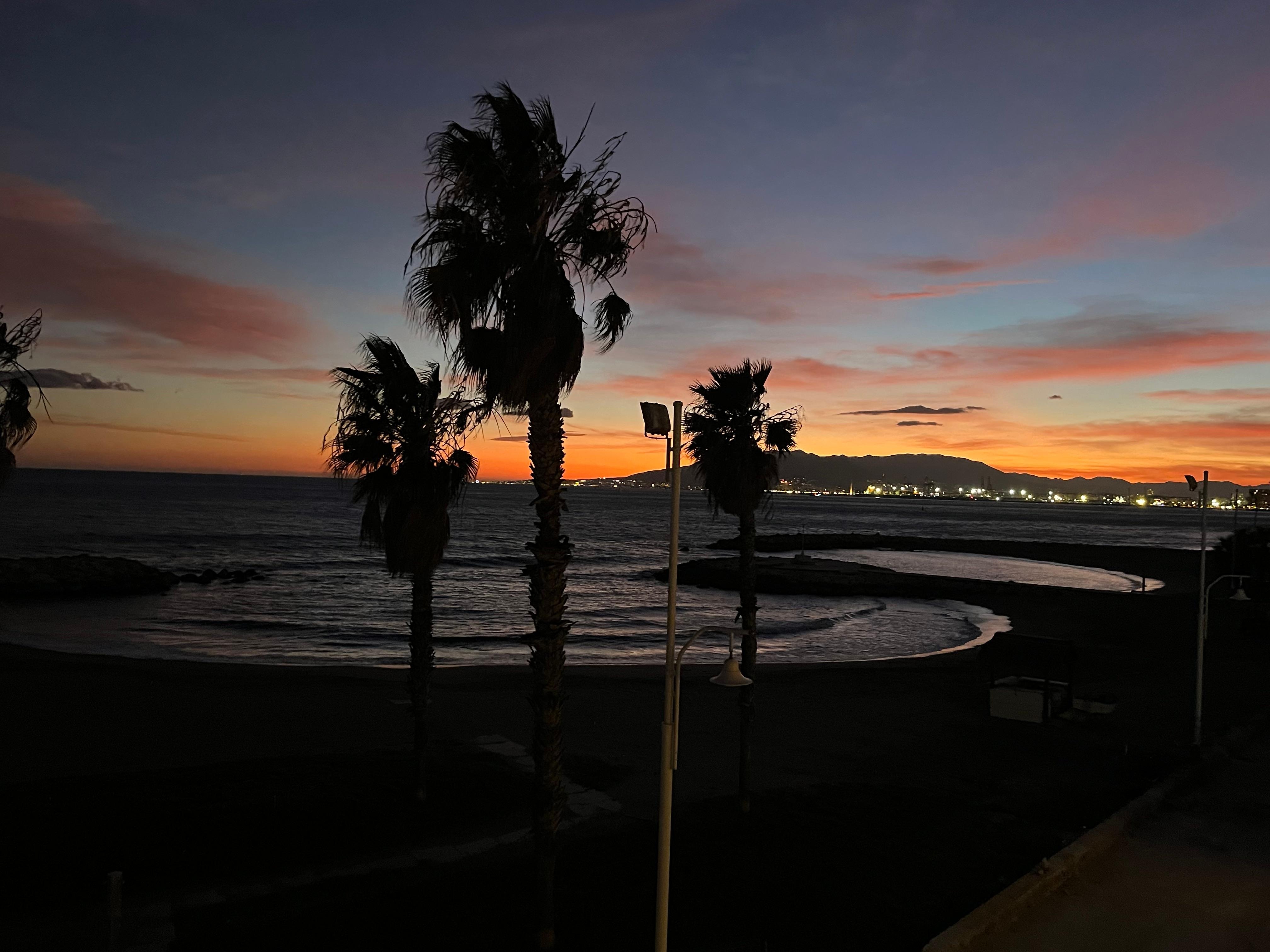From the rooftop patio at sunset.