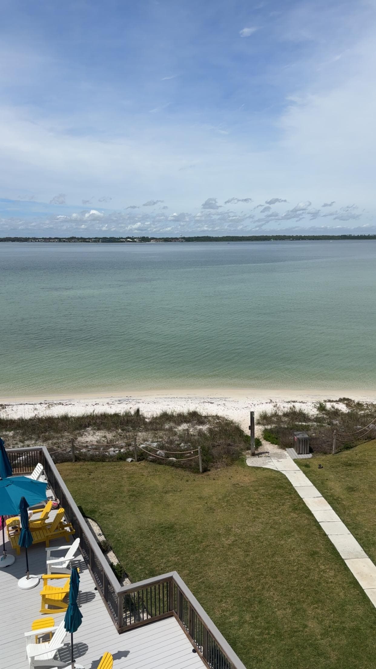 This was our balcony view of the calm bay! We enjoyed our morning coffee out here