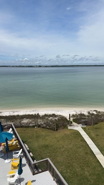 This was our balcony view of the calm bay! We enjoyed our morning coffee out here