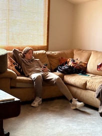 Grandson hanging out in upstairs den