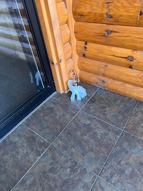 Trash in entryway to building