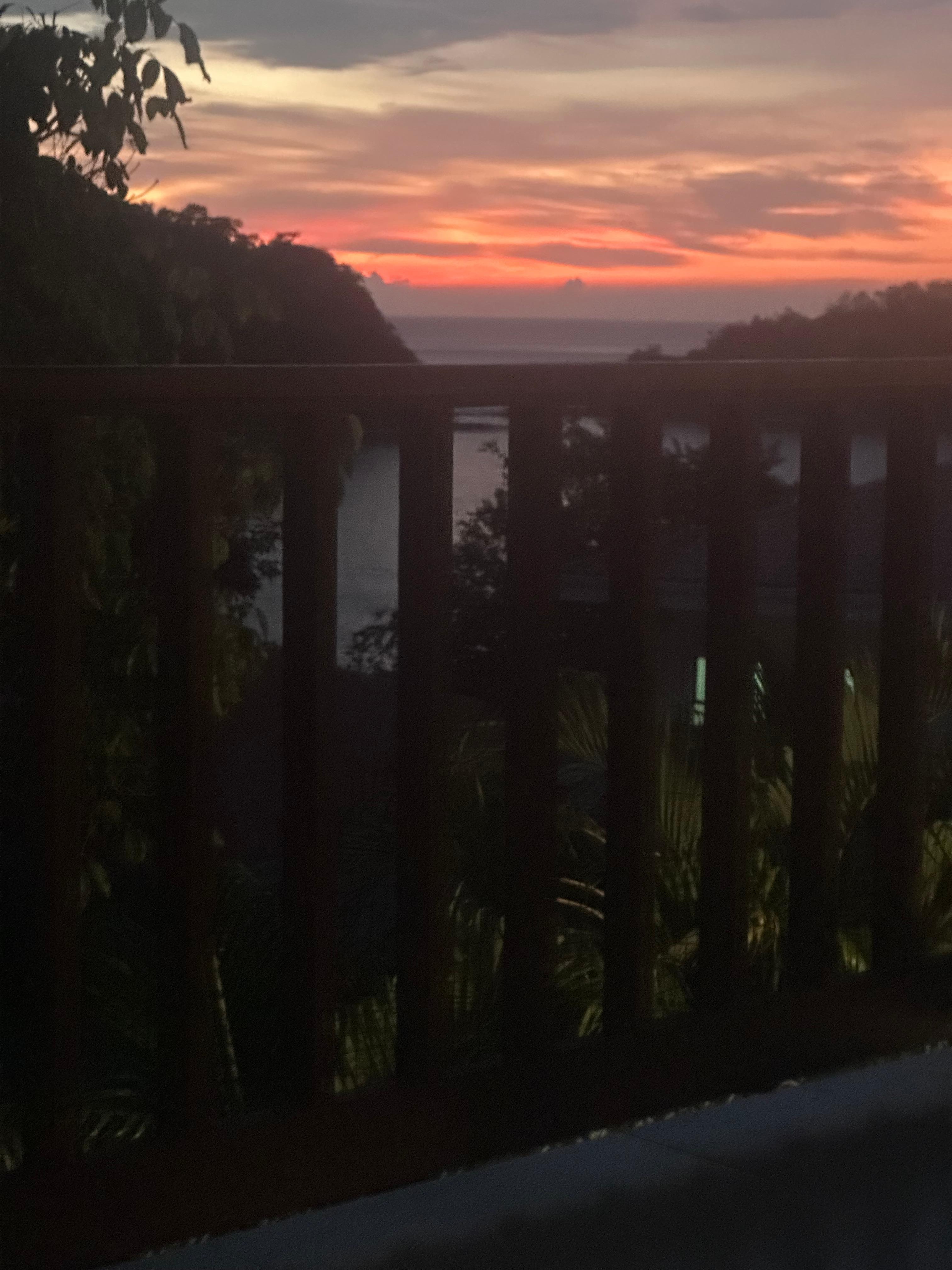 Beautiful sunset from the balcony 