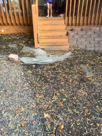 Landscaping fabric was a tripping hazard