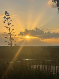 View from property of ocean in the horizon.