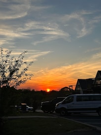 Sunset over the parking lot