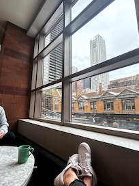 Excellent coffee spot in the mezzanine