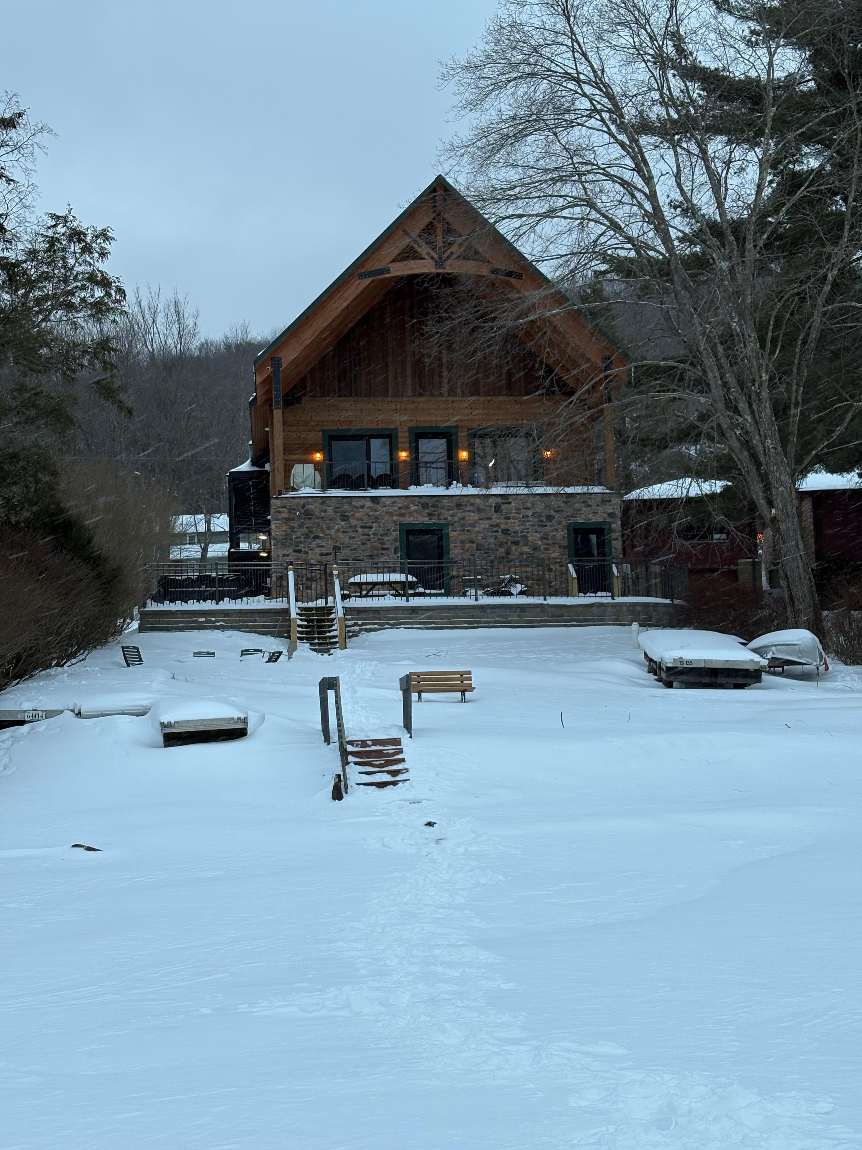 View of the house from the lake. 