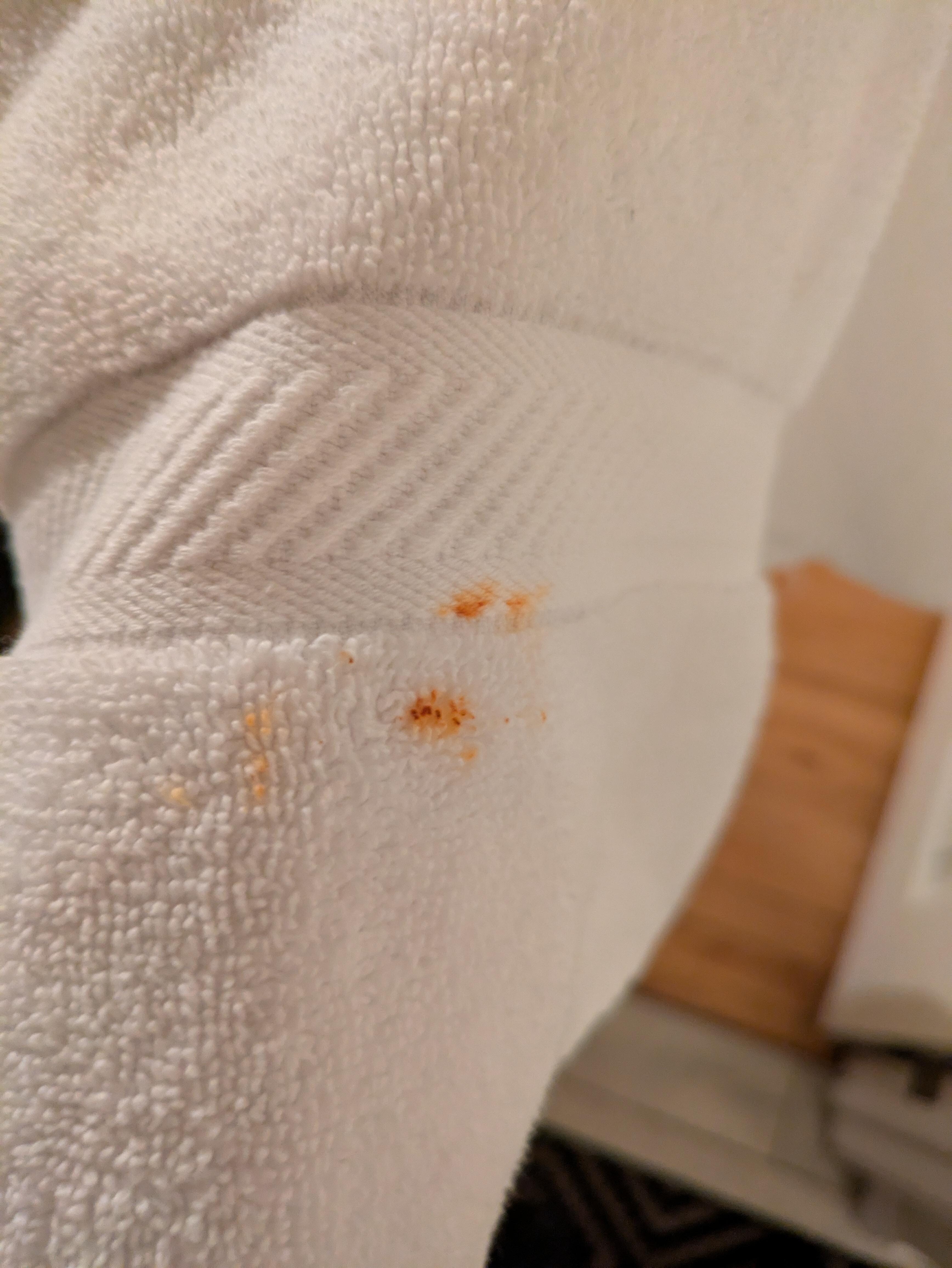 Stain on towel 