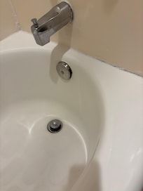 The bathroom did not have a sink and was small and looked like one you’d find at a cheap motel