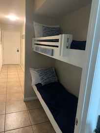 The bunk beds were so cool. Perfect place for our suitcases since we didnât have kids with us.