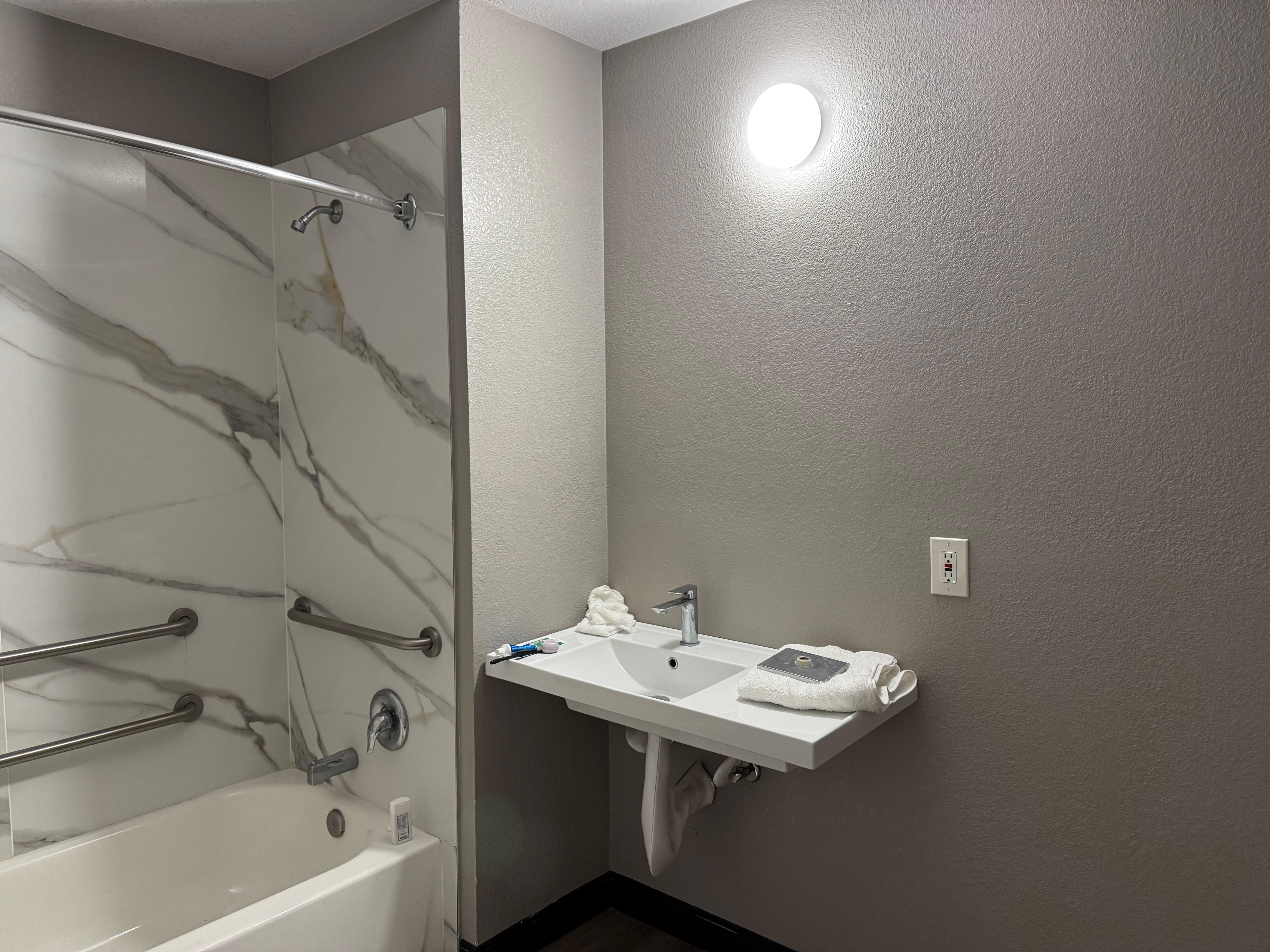 No mirrors in the bathroom or room. 