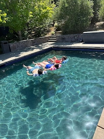 Crystal clear water in the pool