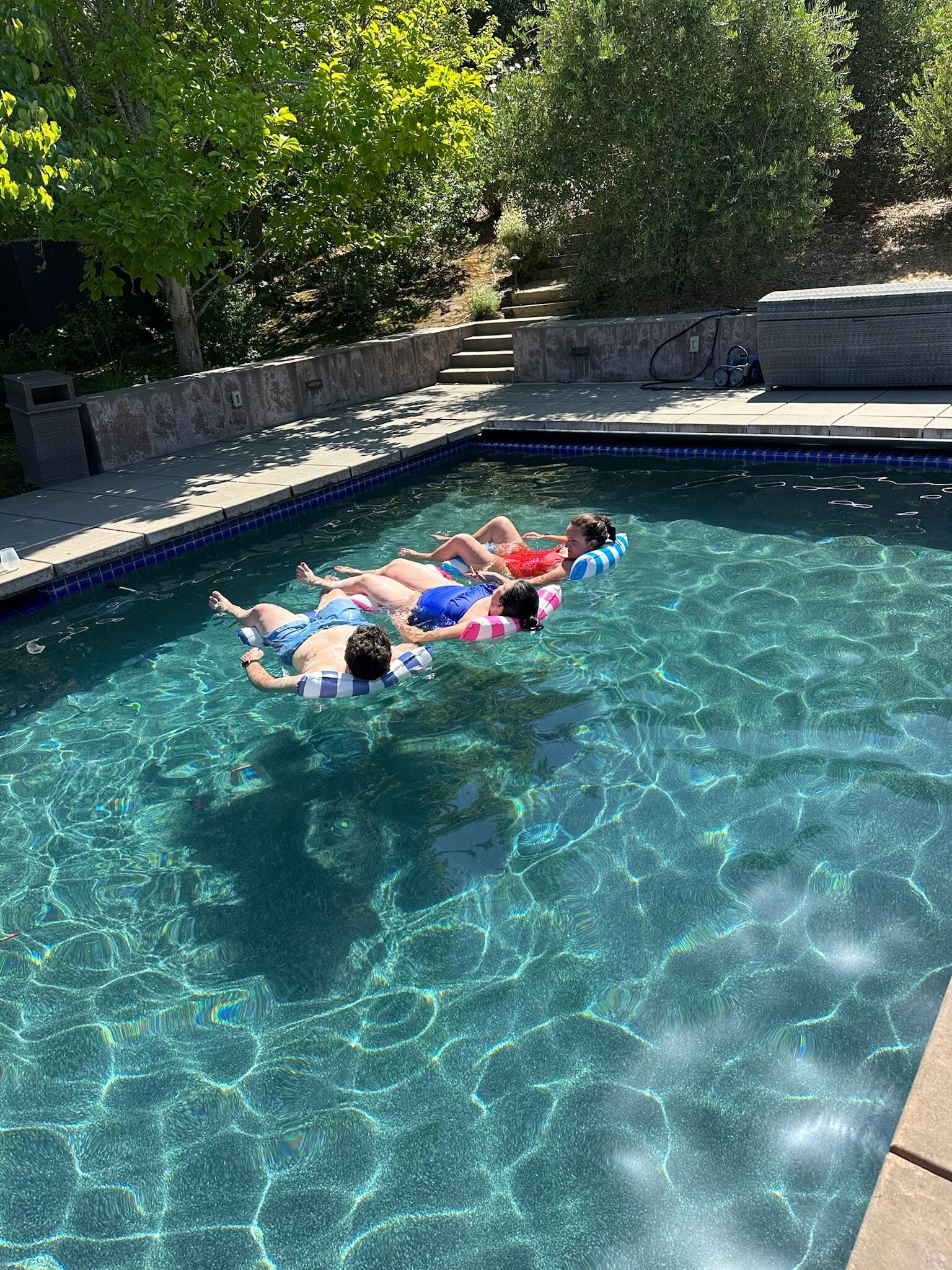 Crystal clear water in the pool