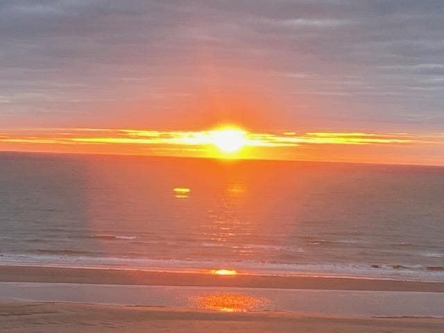 Beautiful sunset from the balcony