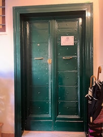 Front door on street.