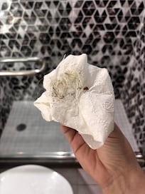 Shower floor AFTER housekeeping cleaned for a second time. So gross