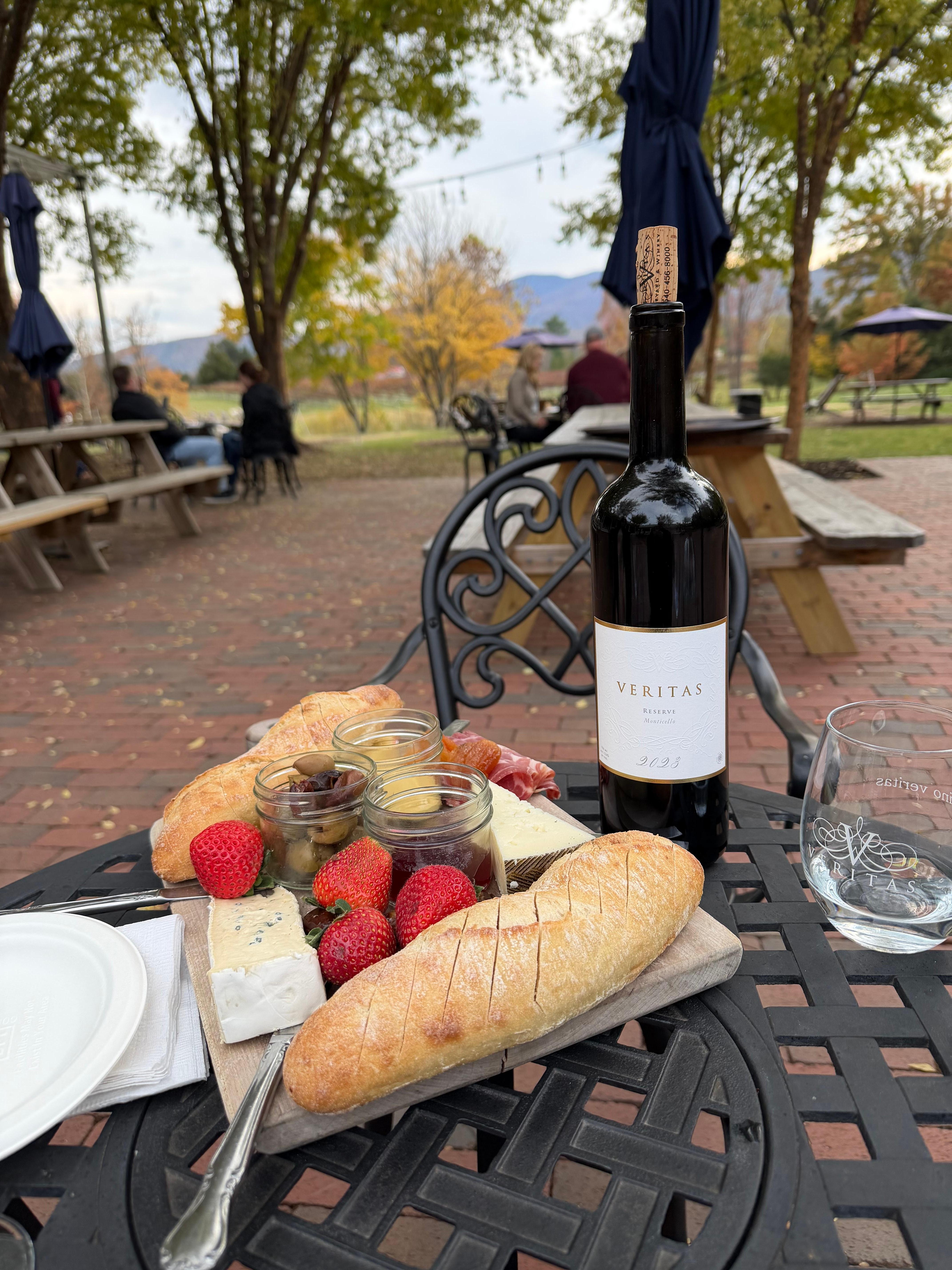 Charcuterie board at Veritas Vineyards down the block!!