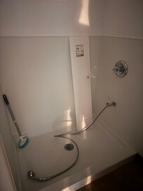 Shower wasn’t even finished.