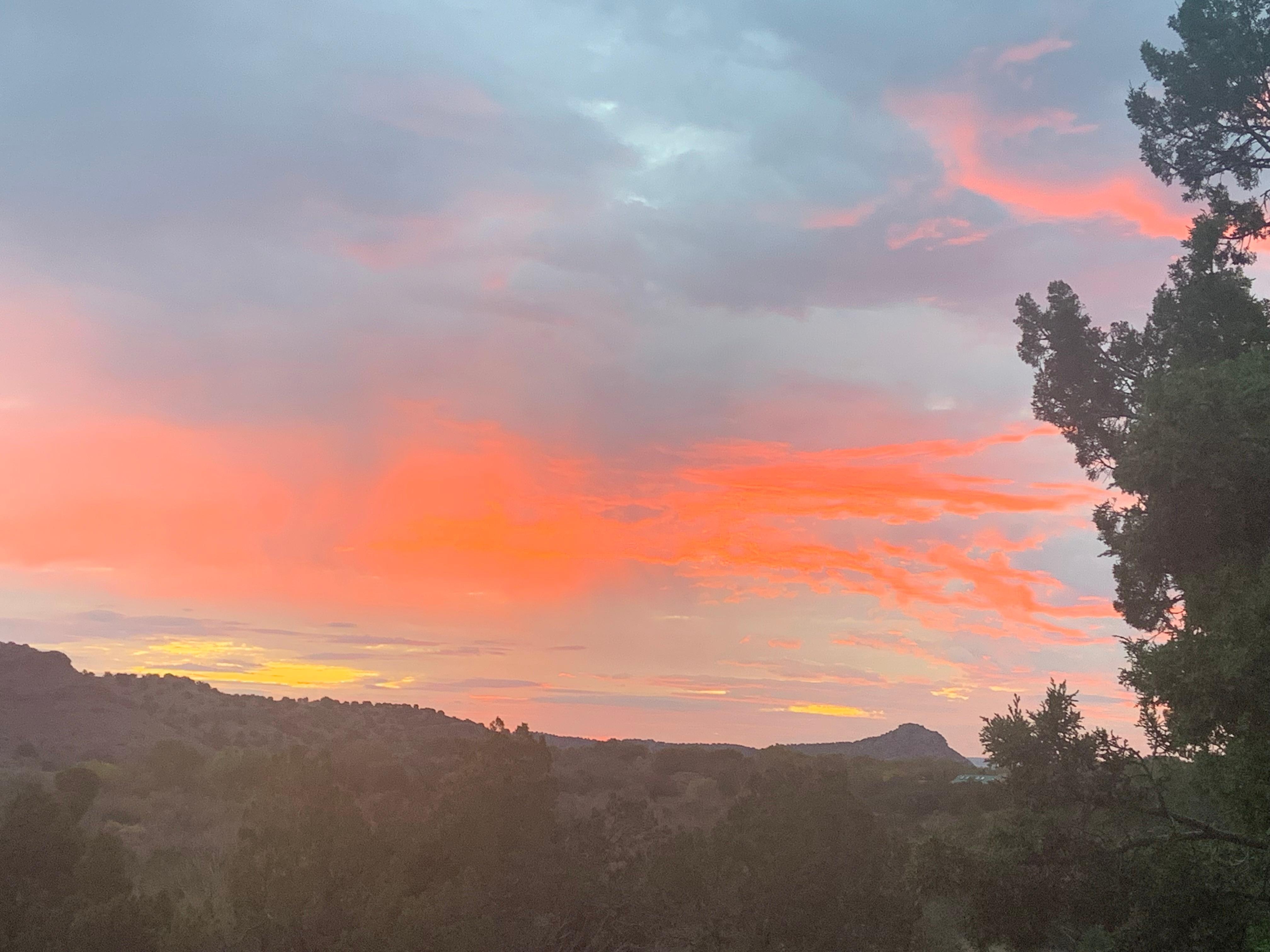 Sunrise from the private seating area just outside the bedroom. 