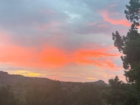 Sunrise from the private seating area just outside the bedroom.