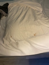Stains in bedroom.