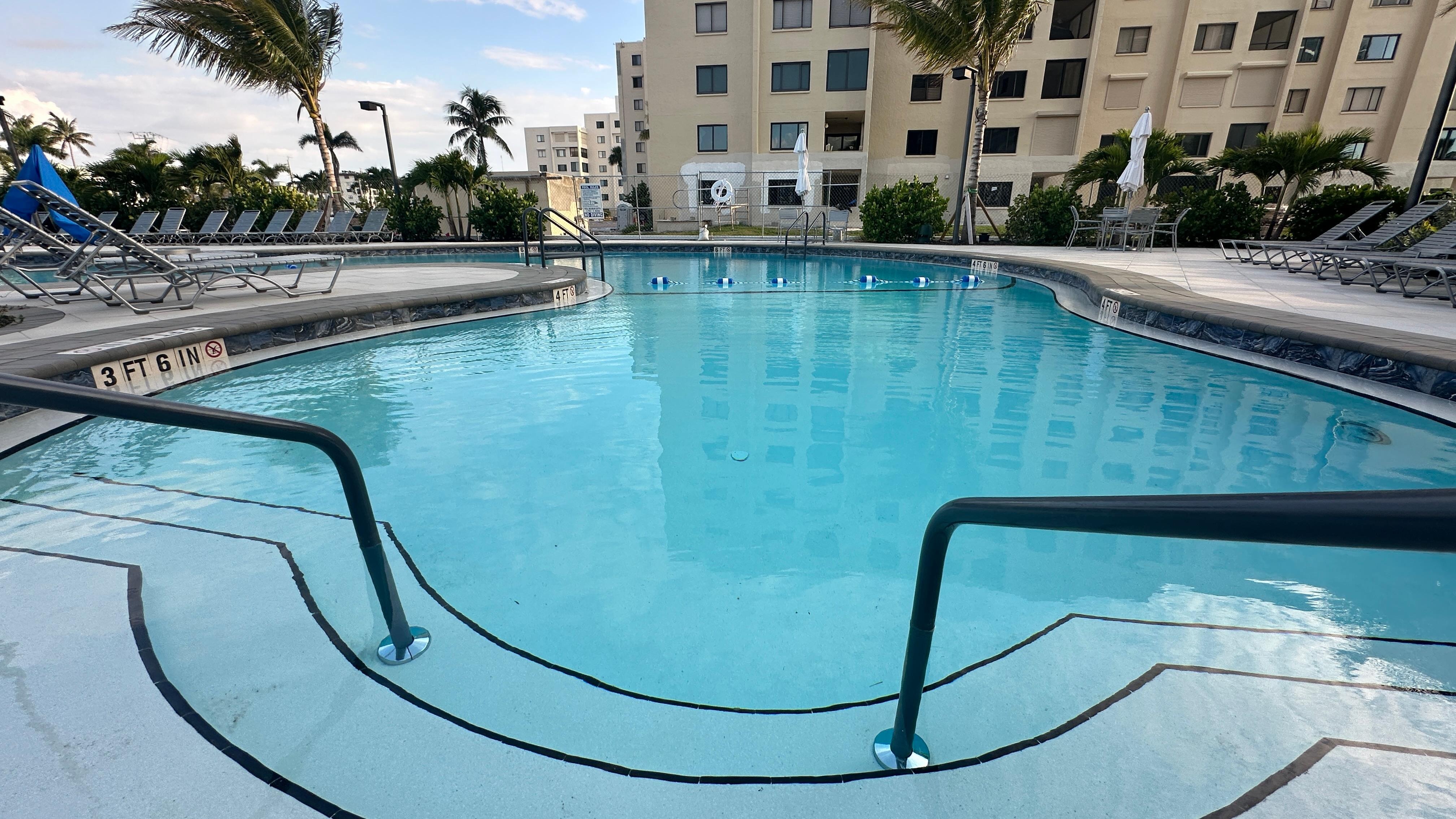 Pool on the property. Construction/repairs are going on to the immediate left in this photo.