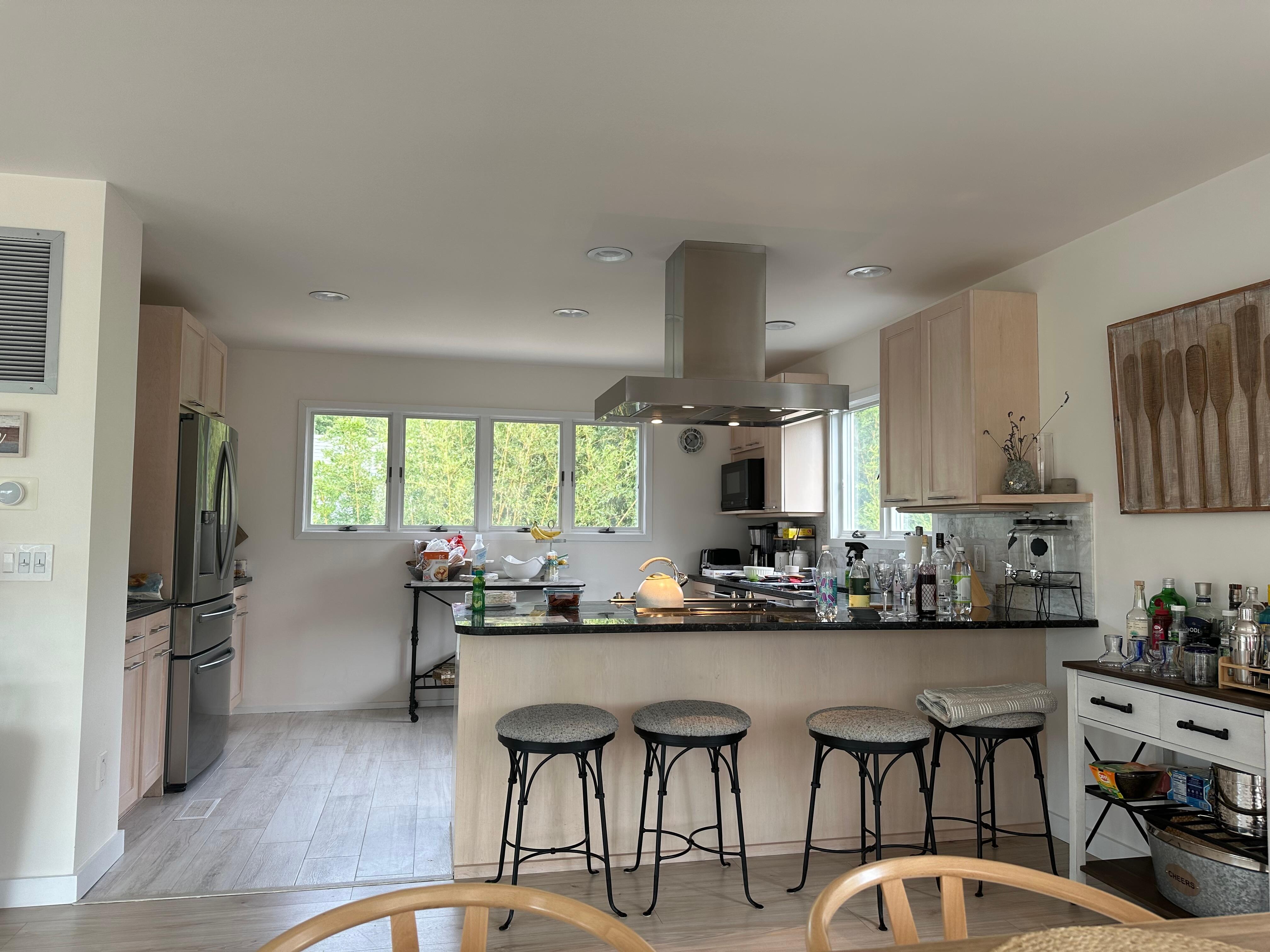 Kitchen was so spacious while cooking . 
