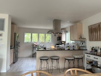 Kitchen was so spacious while cooking .