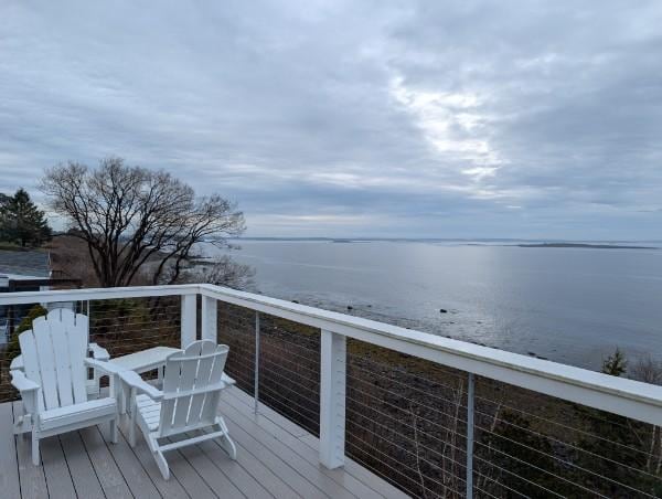 Large deck with beautiful ocean views