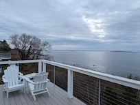 Large deck with beautiful ocean views