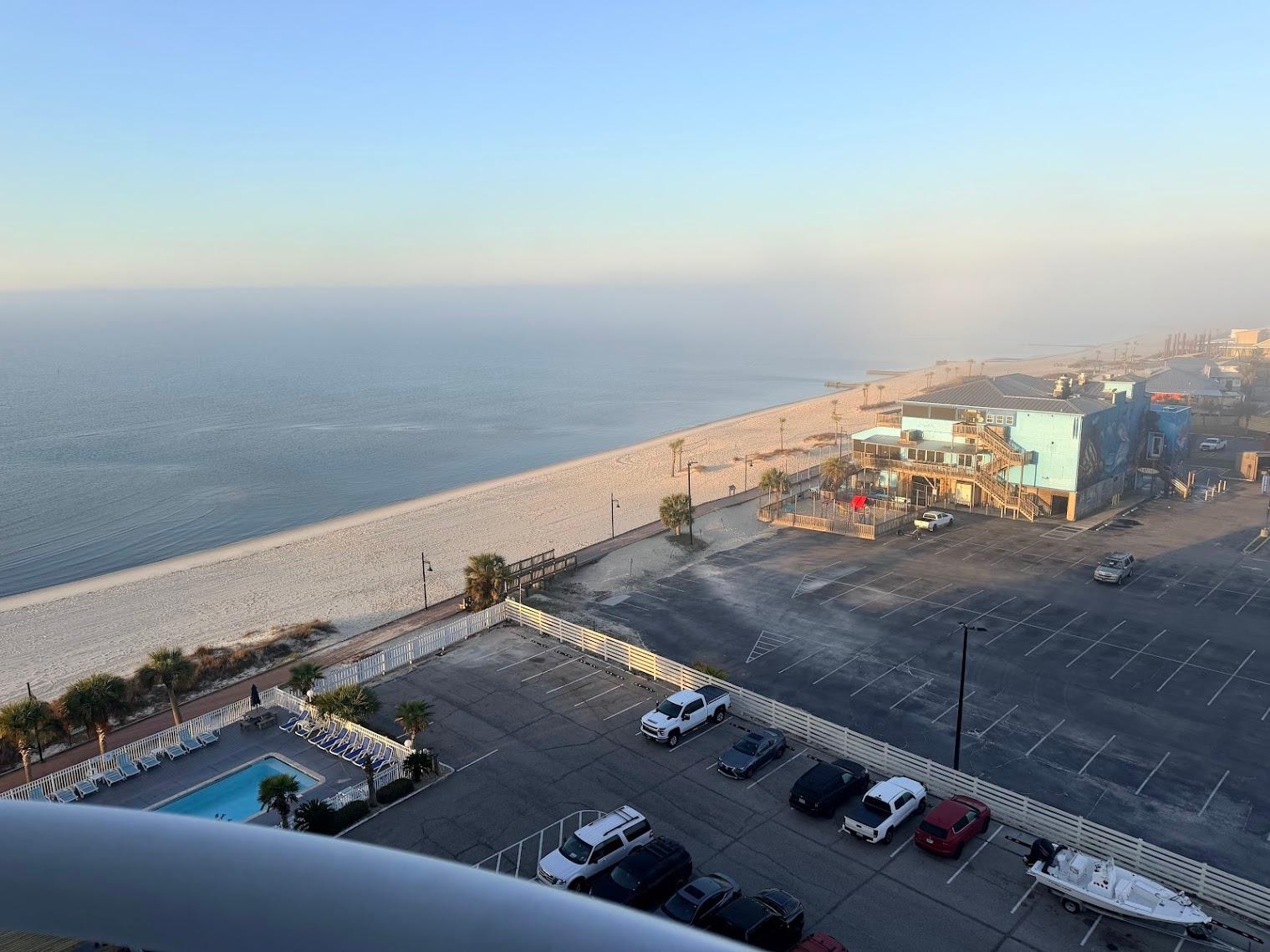 view from the balcony and some good restaurants that were in walking distance