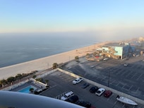 view from the balcony and some good restaurants that were in walking distance