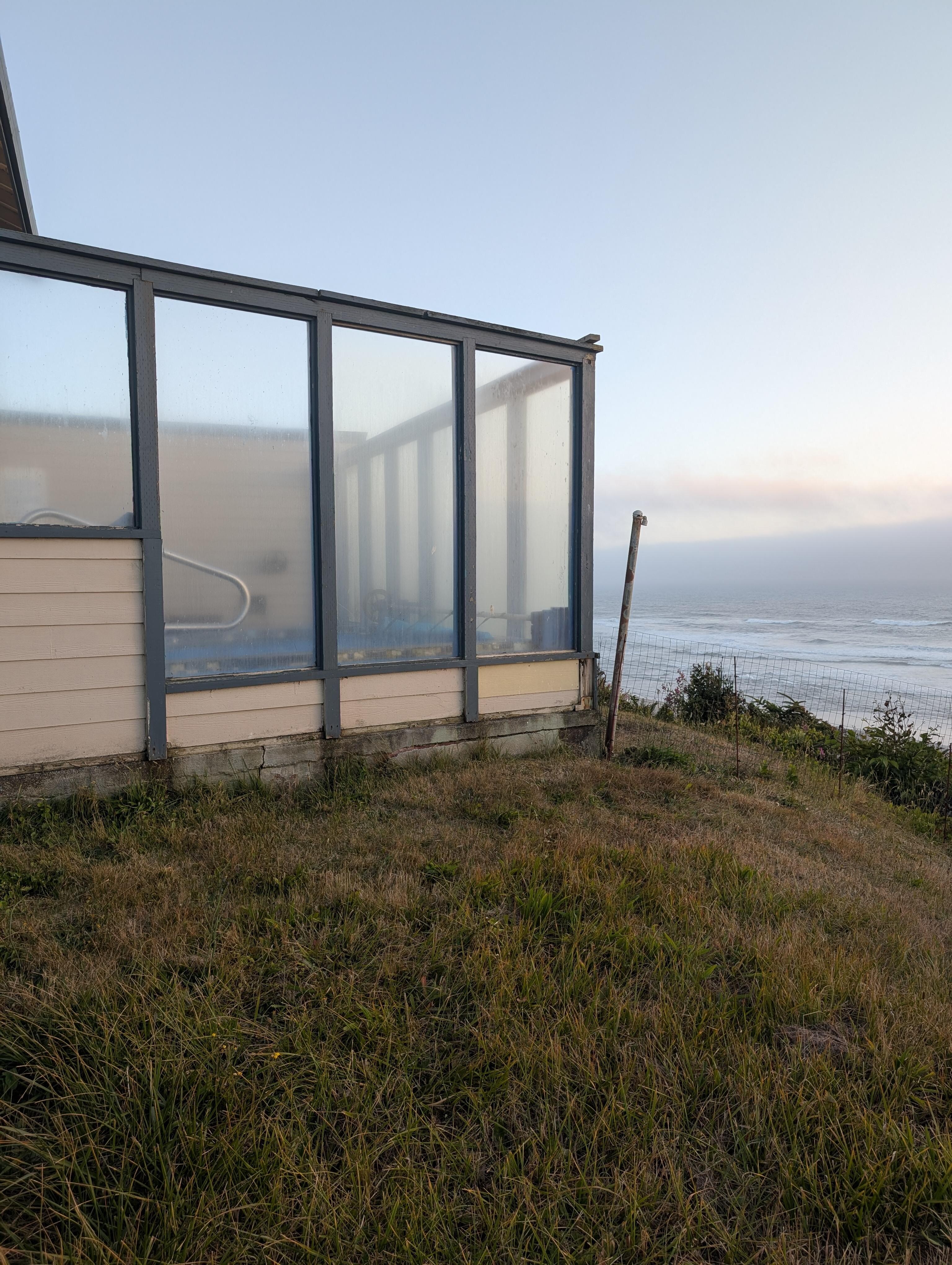 Outside of the "hot tub with view" (if you can see through the windows)