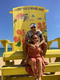 Big chair on the beach pic