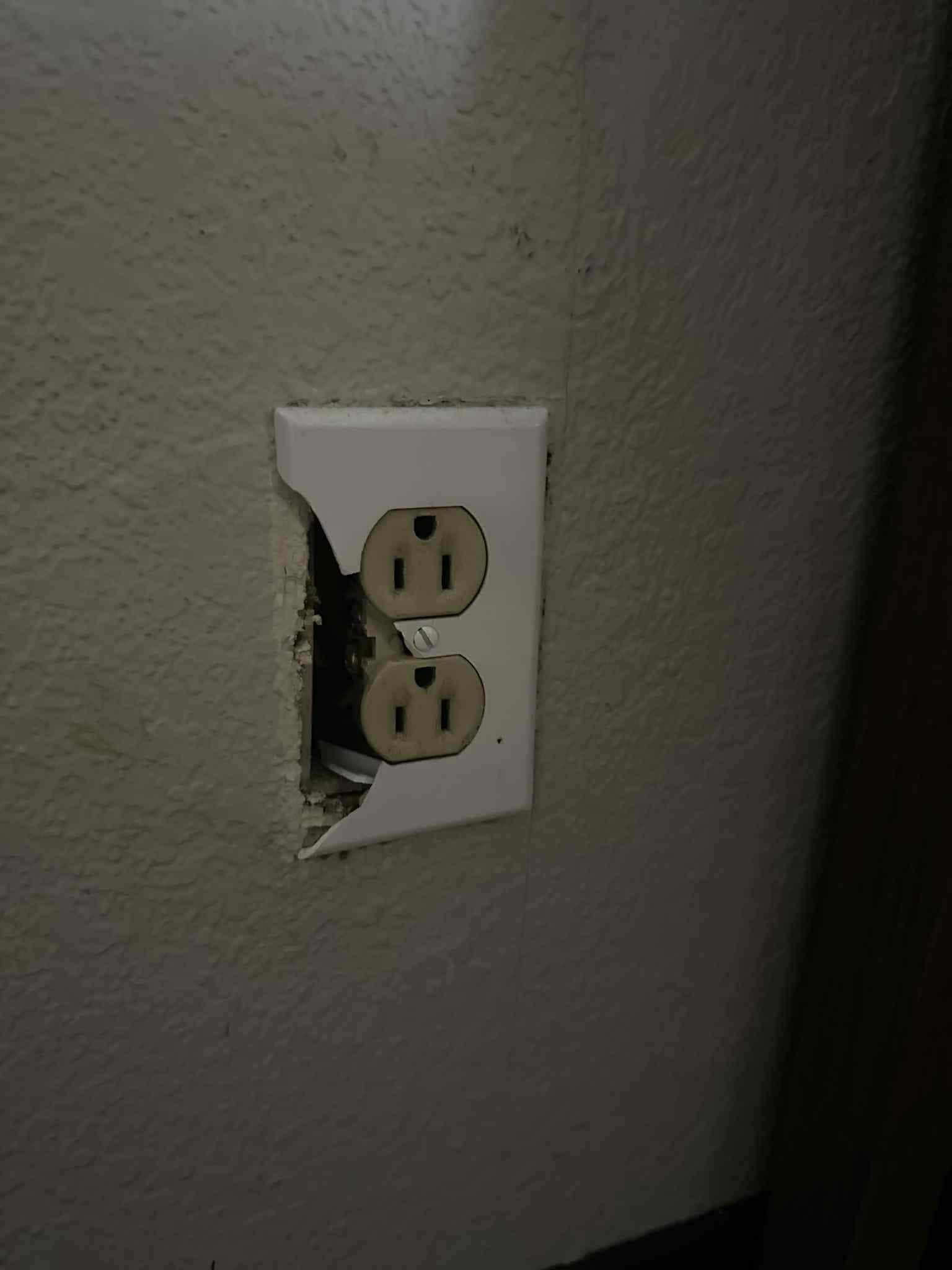 Broken outlet cover