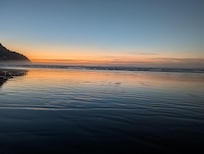 Beautiful sunset at the beach right out the front door.