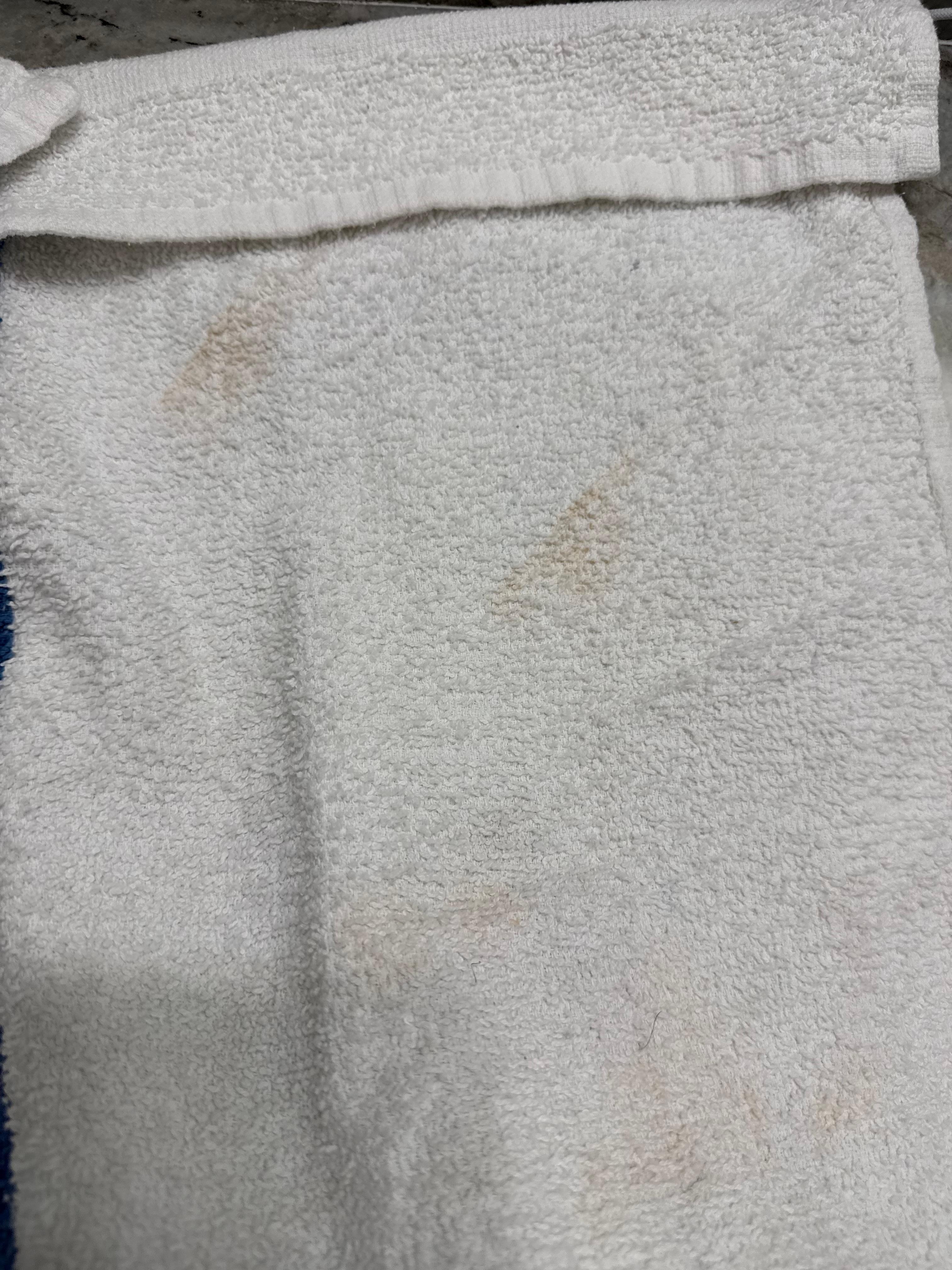 Stained towels