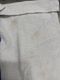 Stained towels