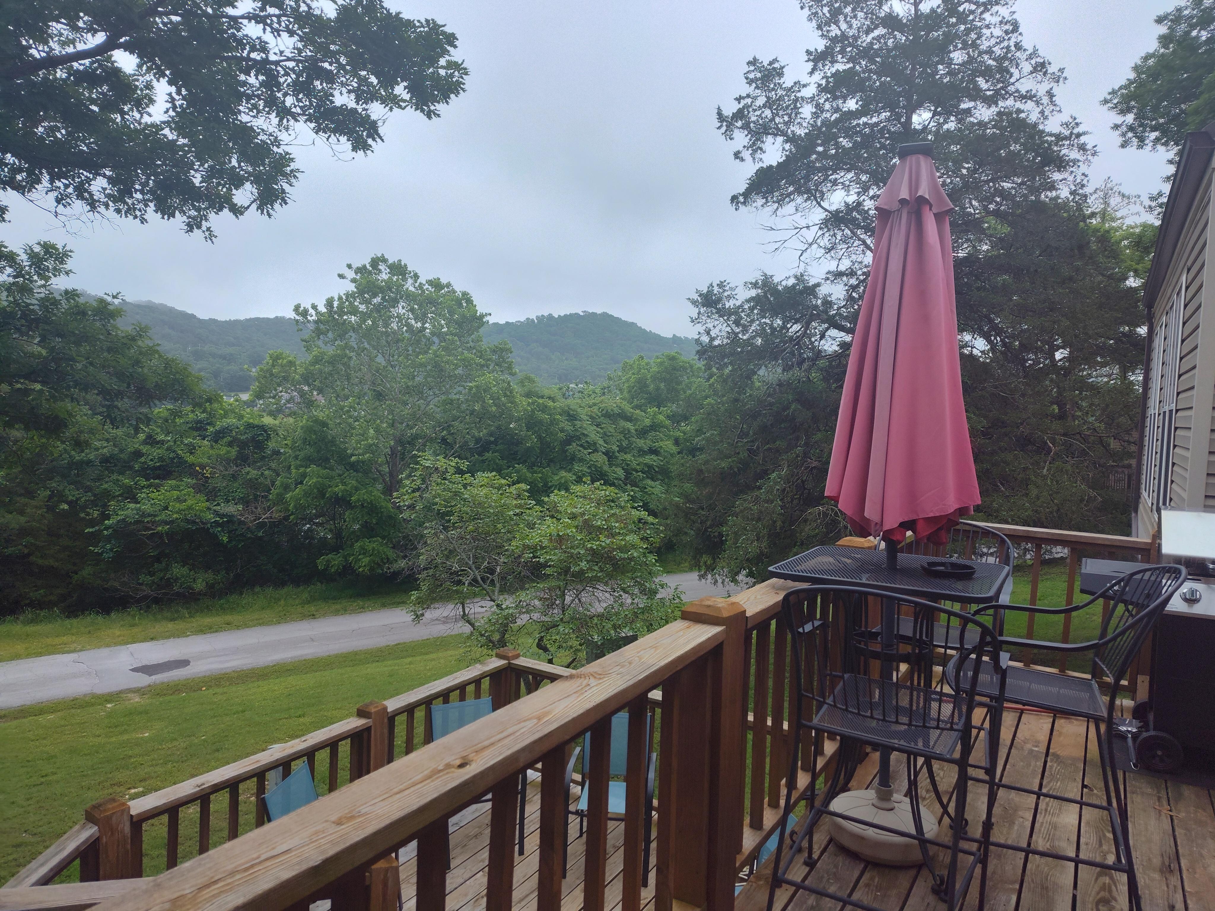 The patio view