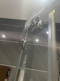 Broken shower door