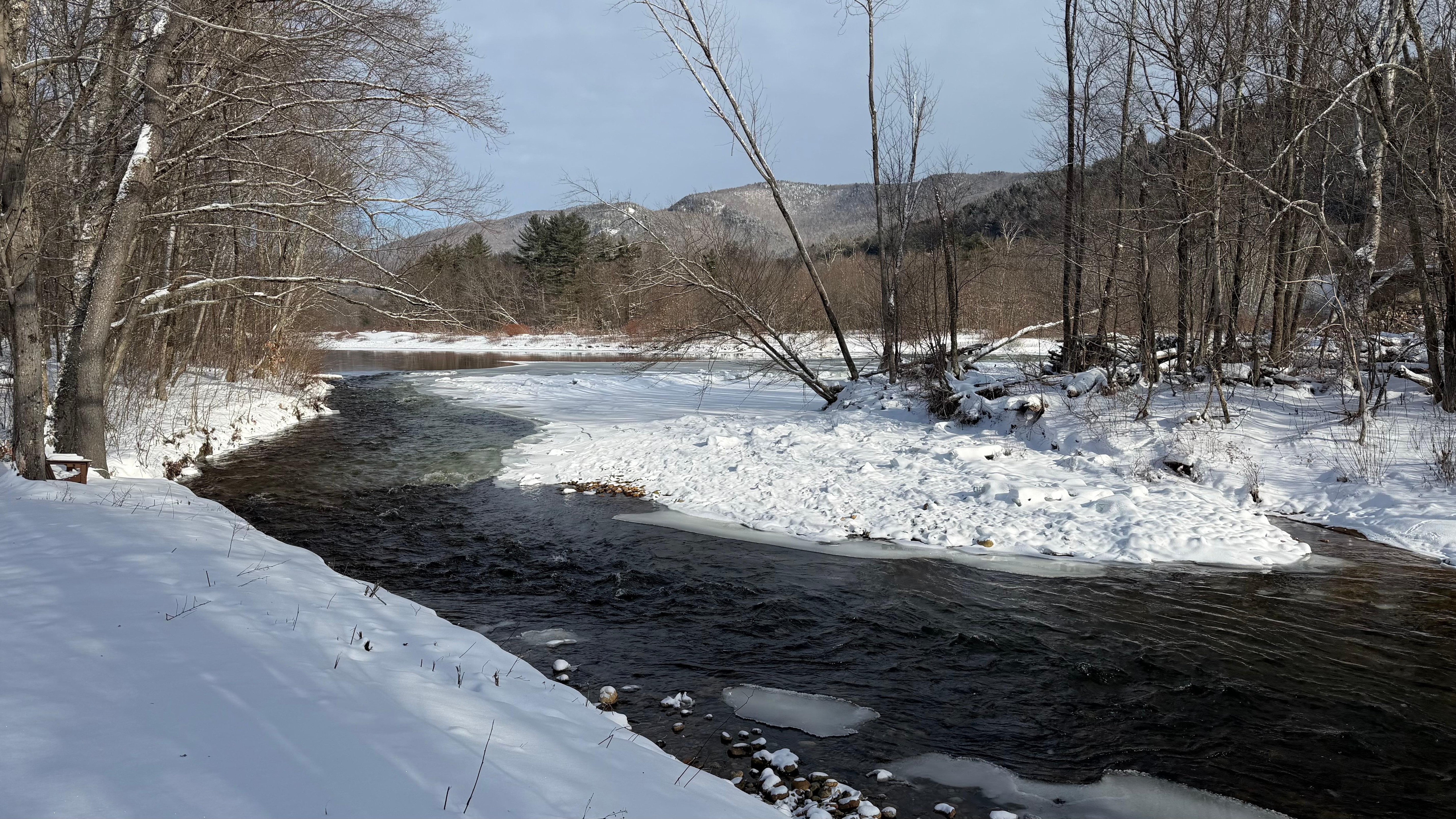 River at the back edge of the property
