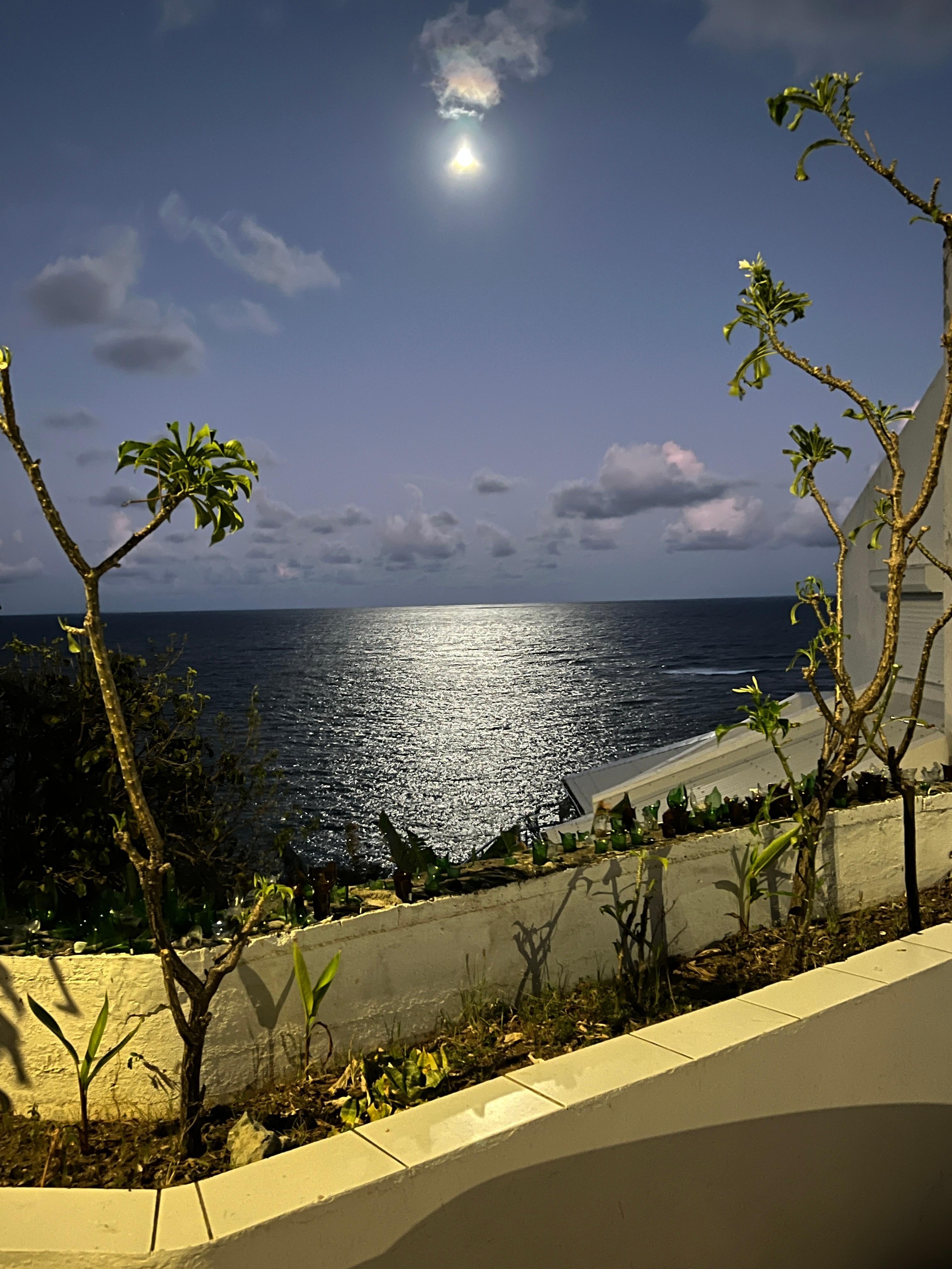 Night view from pool deck