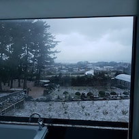 둘째날 눈보라 치는 창밖풍경