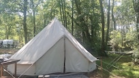 Our Tipi Hut near the water.