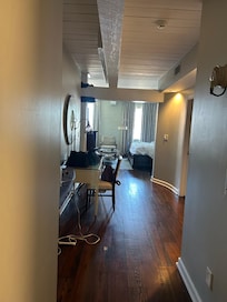 Looking in from entry