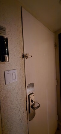 Door didn't close tightly. When the wind blew you can hear it rattle.