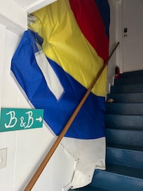 The stairs up to the apartment