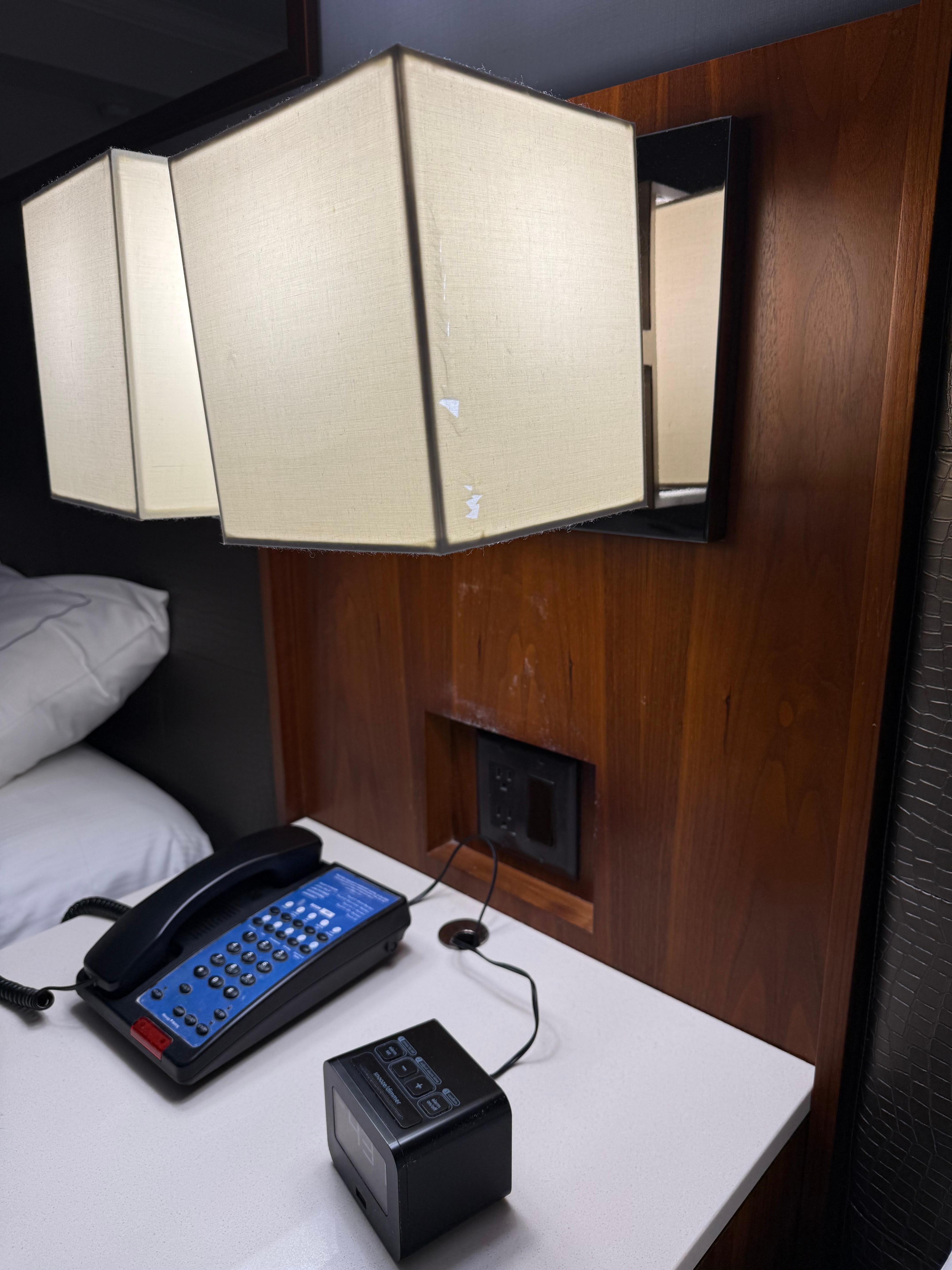 Torn lamp shades, rough decor condition 