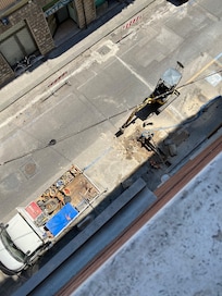 Vue de la rue en chantier au 3eme étage