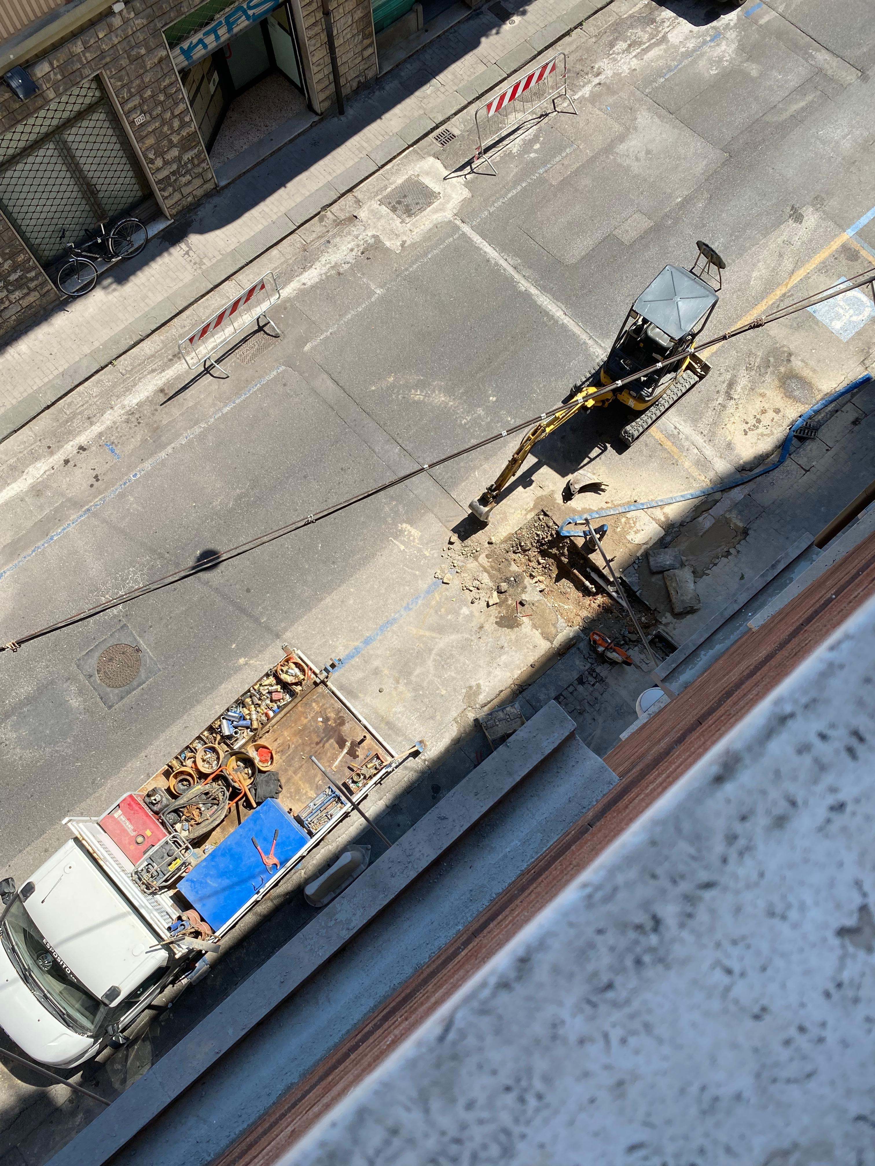 Vue de la rue en chantier au 3eme étage 